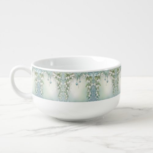 Watercolor Lily of the Valley Soup Mug