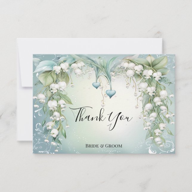 Watercolor Lily of the Valley Thank You Card (Front)