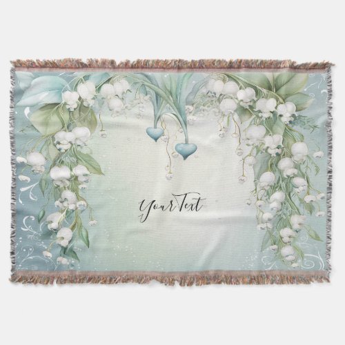 Watercolor Lily of the Valley Throw Blanket