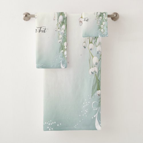 Watercolor Lily of the Valley Towel Set