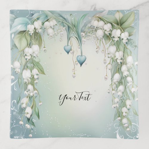 Watercolor Lily of the Valley Trinket Tray