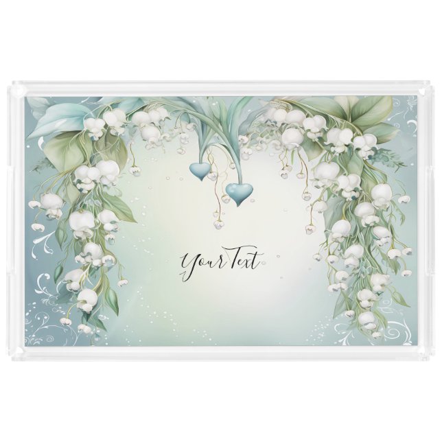 Watercolor Lily of the Valley Vanity Tray (Front)