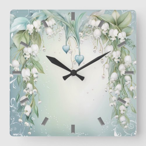 Watercolor Lily of the Valley Wall Clock