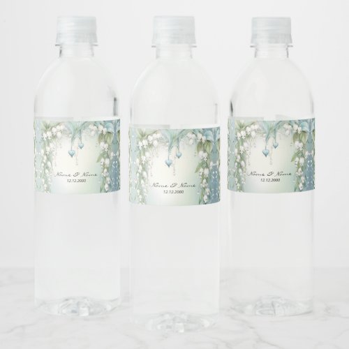 Watercolor Lily of the Valley Water Bottle Label