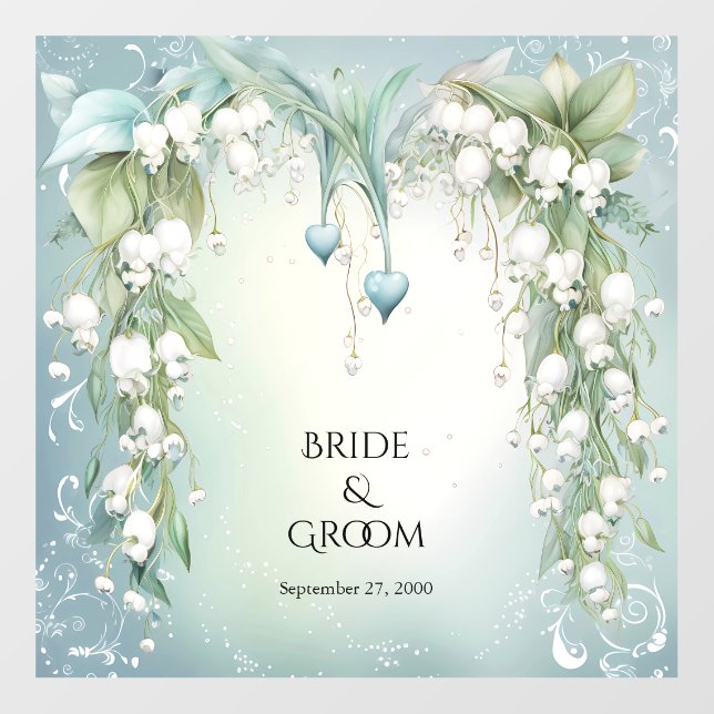 Watercolor Lily of the Valley Wedding Floor Decal (Front)