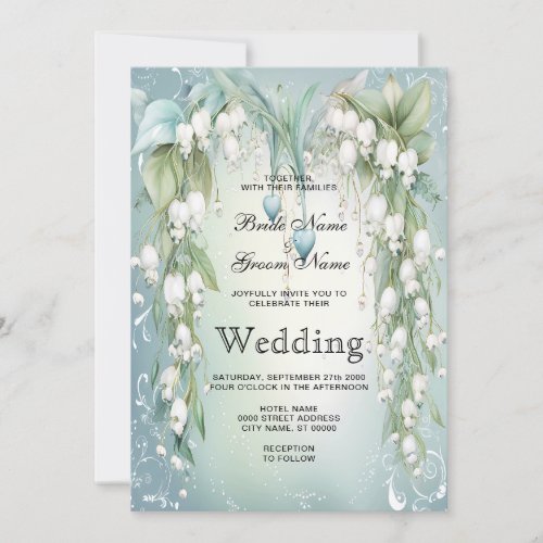 Watercolor Lily of the Valley Wedding Invitation
