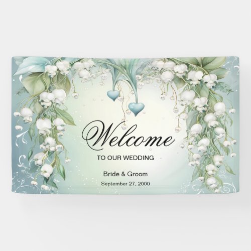 Watercolor Lily of the Valley Welcome Banner