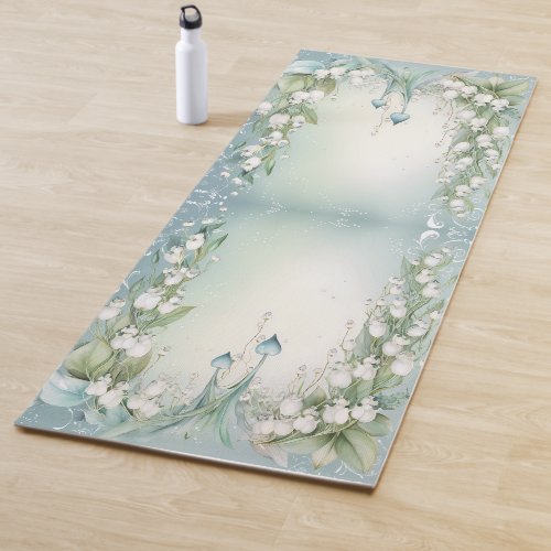 Watercolor Lily of the Valley Yoga Mat