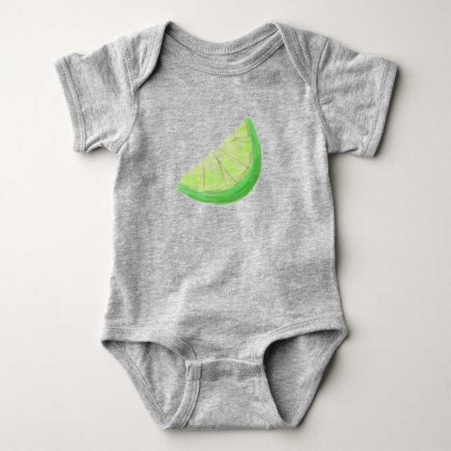 Watercolor Lime Baby Bodysuit (Front)