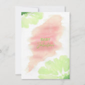 Watercolor Lime Pink Peach BABY SHOWER | PHOTO Invitation (Back)