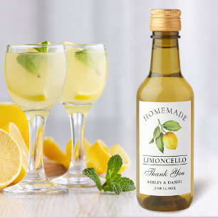 Watercolor Limoncello Lemon Mini Bottle Labels