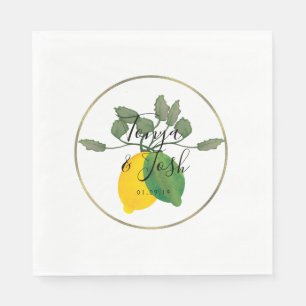 Watercolor Limoncillo Lemon Lime Wedding Napkins