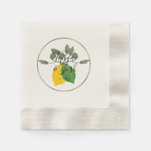 Watercolor Limoncillo Lemon Lime Wedding Napkins