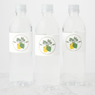 Watercolor Limoncillo Lime Lemon Water Bottle Label