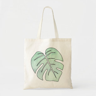 Watercolor Line Art Leaves Cute Trendy Modern Art Tote Bag
