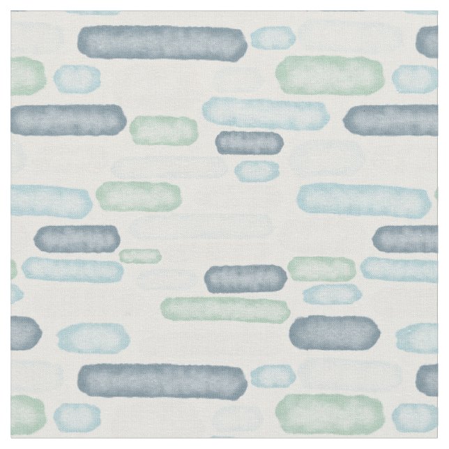 Watercolor Lines - Abstract Sea glass Pattern Fabric (Close Up)
