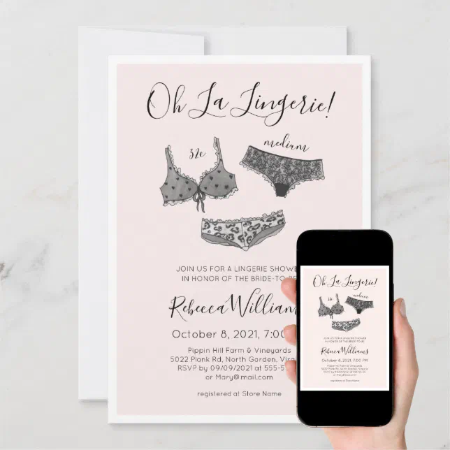 Watercolor Lingerie Shower Bridal Shower Invitation | Zazzle