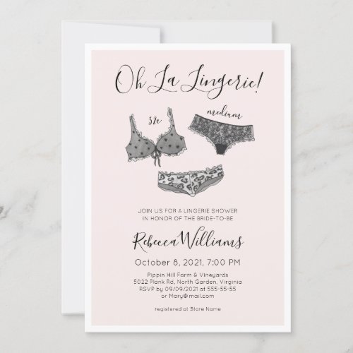 Watercolor Lingerie Shower Bridal Shower Invitation