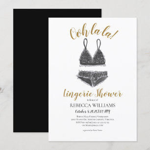 Watercolor Lingerie Shower Bridal Shower Invitation