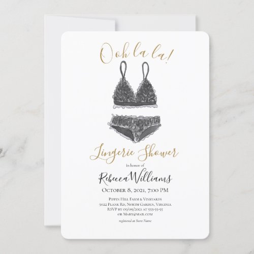 Watercolor Lingerie Shower Bridal Shower Invitation