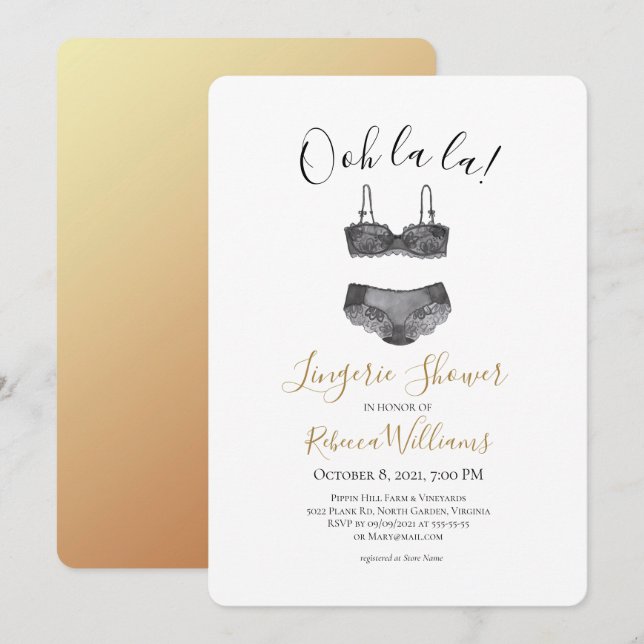 Watercolor Lingerie Shower Bridal Shower Invitation (Front/Back)