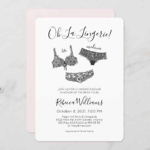 Watercolor Lingerie Shower Bridal Shower  Invitation