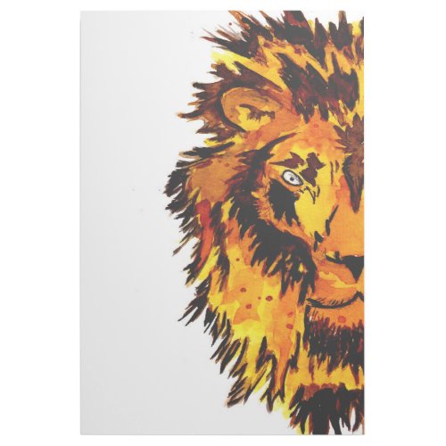 Watercolor Lion Half Face Gallery Wrap