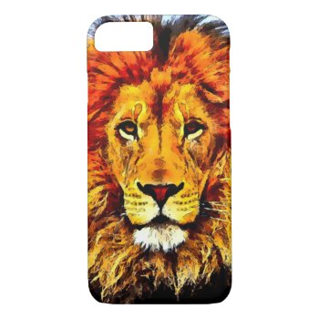 Watercolor Lion Head Iphone 7 Case by BOLO_DESIGNS at Zazzle