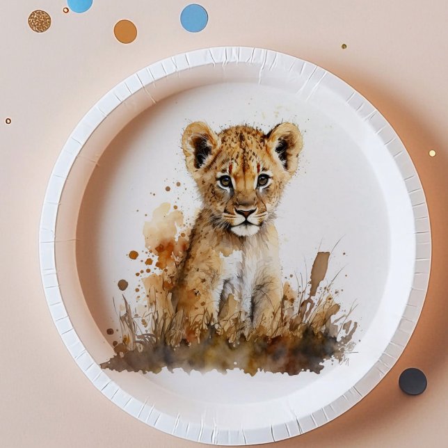 Watercolor Lion King`s Party Paper Plates (Creator Uploaded)