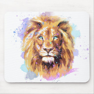 Watercolor Lion Mouse Pad