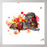 Watercolor Lion Poster at Zazzle