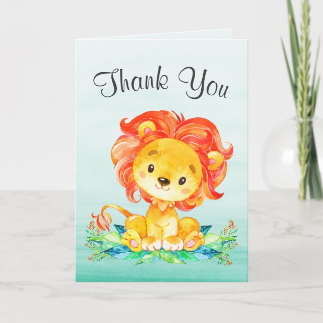 Watercolor Lion Thank You (Front)