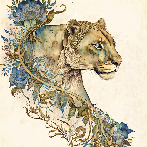 Watercolor Lioness 1 T_Shirt