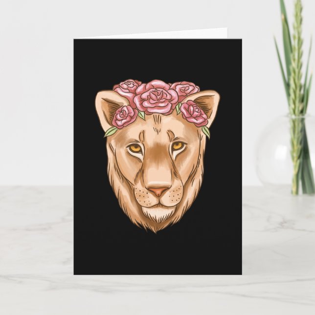 Watercolor Lioness Card (Front)