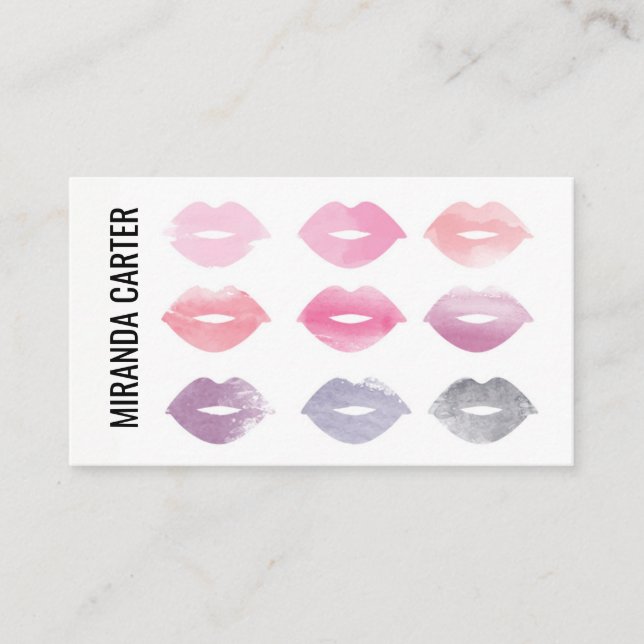 Watercolor Lips Business Card (Front)