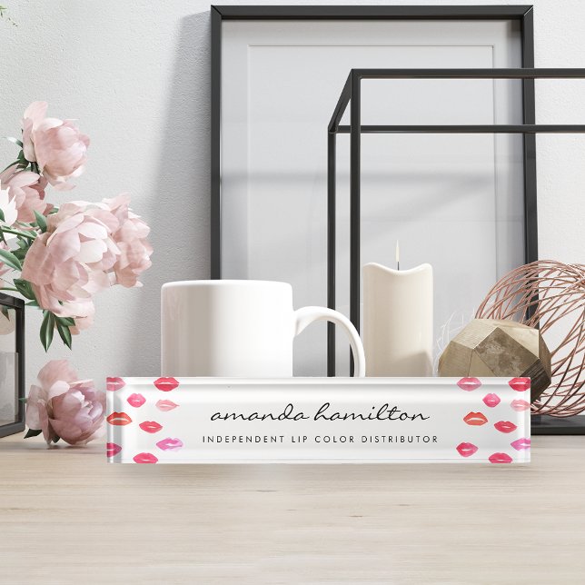 Watercolor Lips Desk Name Plate (Creator Uploaded)