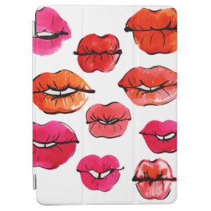Watercolor lips pattern iPad air cover