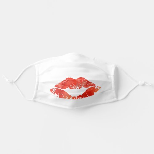 Watercolor Lipstick Kiss  White Adult Cloth Face Mask