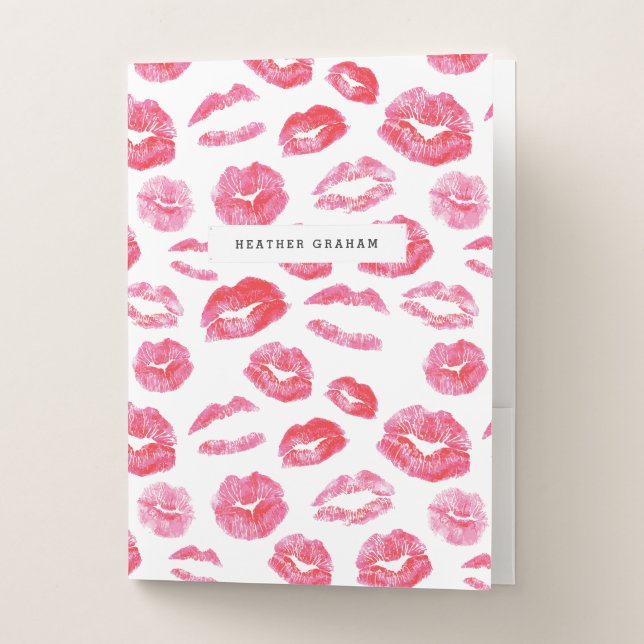 Watercolor Lipstick Lipsense Pocket Folder (Front)