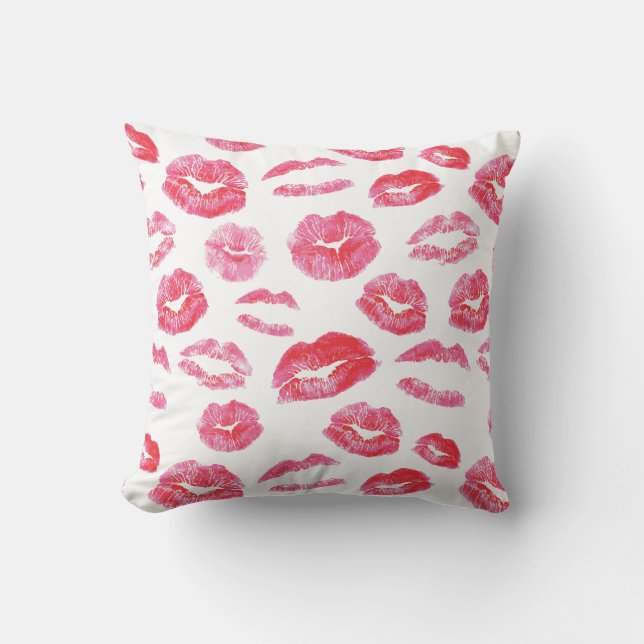 Watercolor Lipstick Lipsense Throw Pillow (Front)
