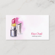 watercolor lipstick Makeup artist Business Cards