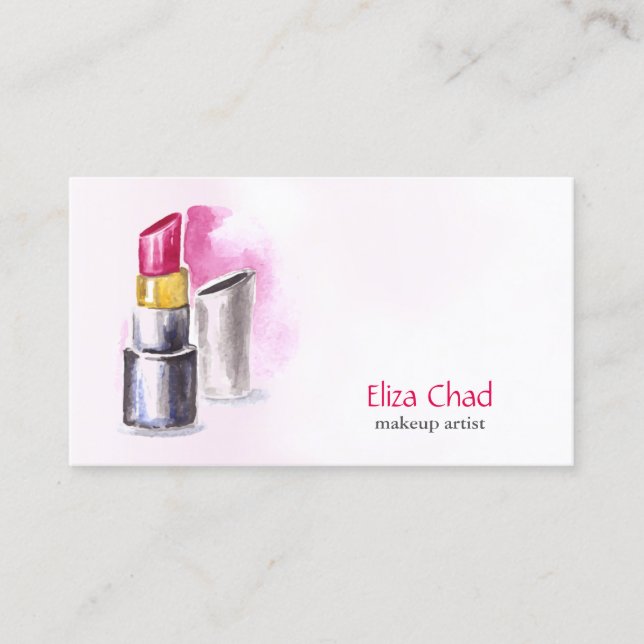 watercolor lipstick Makeup artist Business Cards (Front)
