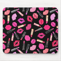 Watercolor Lipstick Pattern Makeup Artist Mouse Pa Mouse Pad