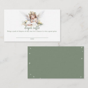 Watercolor Little Angel Baby Diaper Raffle Enclosure Card