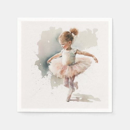 Watercolor Little Ballerina Napkins 