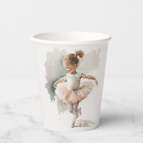 Watercolor Little Ballerina Paper Cups