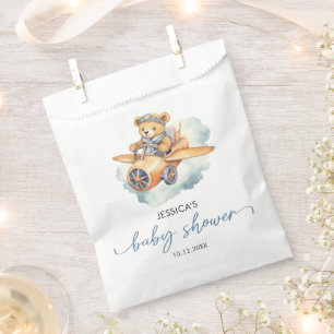 Watercolor Little Bear Baby Shower Boy Favor Bag