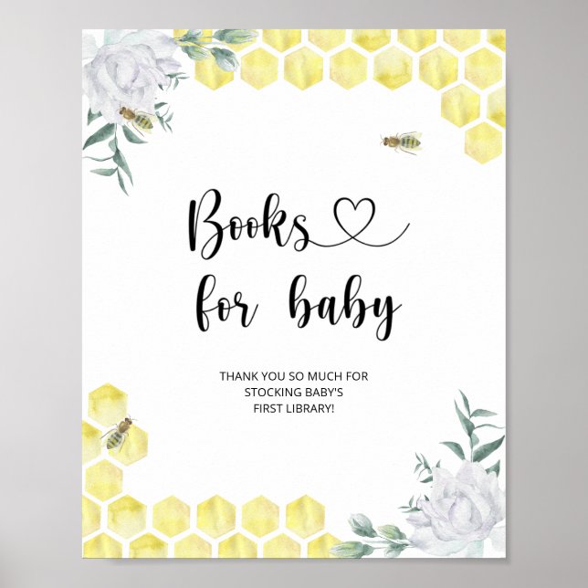 Watercolor little bee, books for baby  poster (Front)