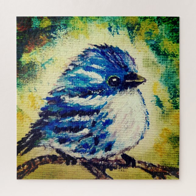 Watercolor - Little Blue Bird Jigsaw Puzzle (Vertical)