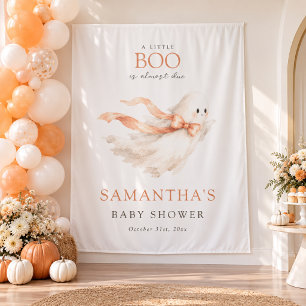 Watercolor Little Boo Baby Shower Photo Backdrop